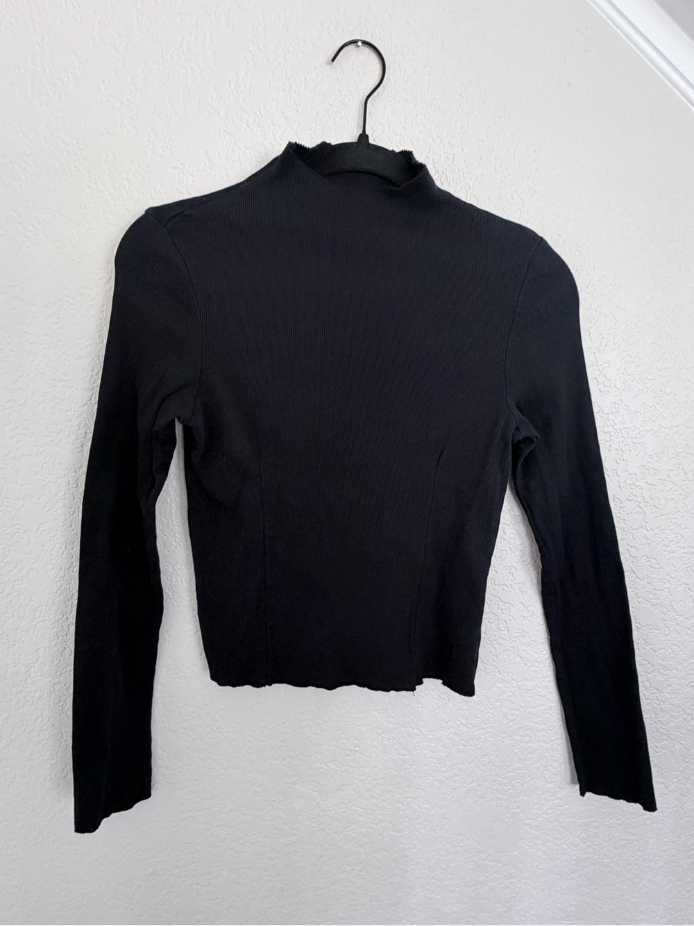 Topshop long sleeve ribbed shirt